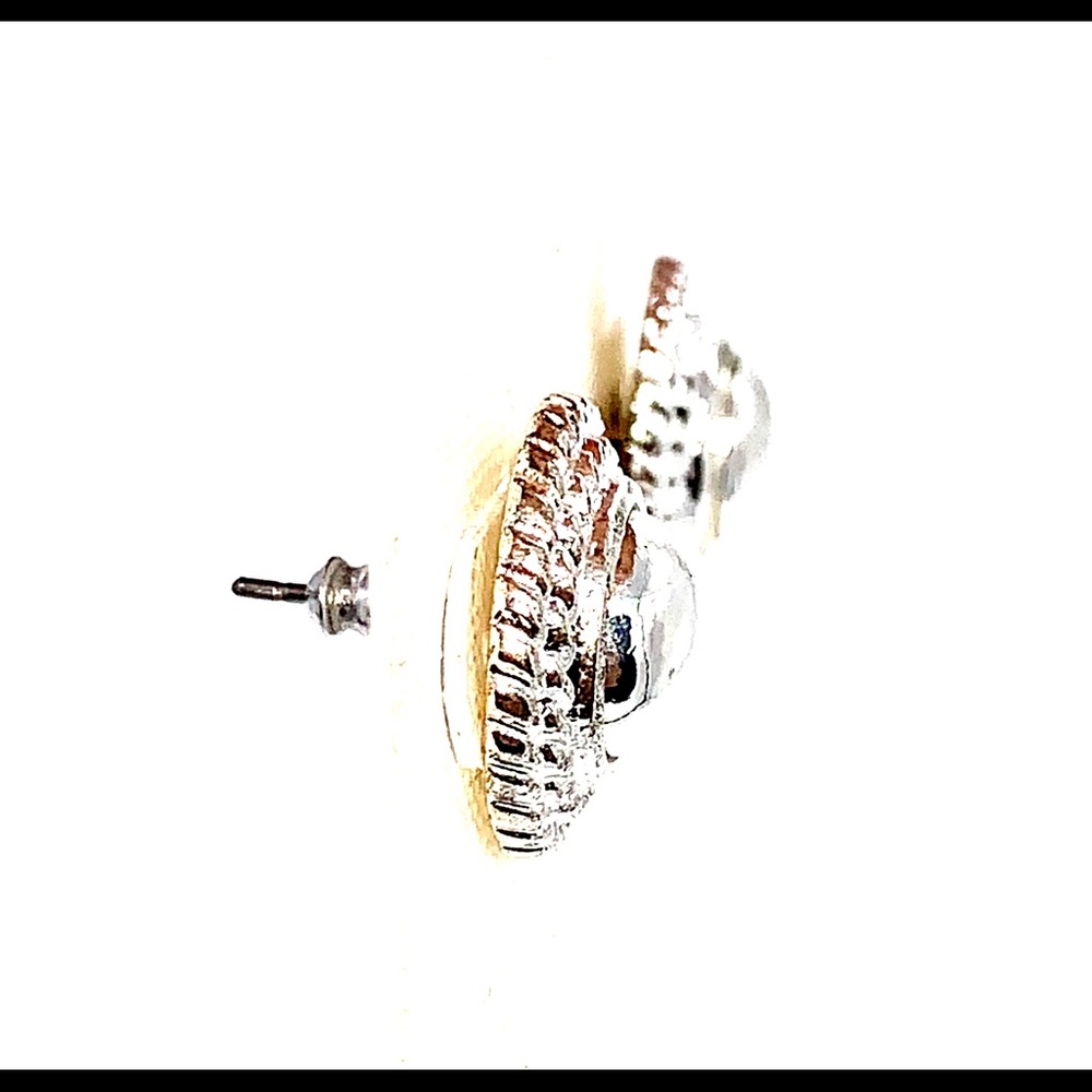 Alfans Silver-Tone Stud Earrings